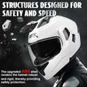 Full Face Motorcycle Helmet DOT Approved Modular - Interchangeable Lens, Breathable ABS Motocross Helmet with Detachable Washable Liner for Youth & Adults (White, XXL)