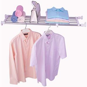 Hershii Expandable Shelf Rod Closet System 5-Bar Telescopic Heavy Duty Clothes Hanger Adjustable DIY Storage Organizer Shoe Rack (50-80cm/19.68-31.49inches, Ivory)