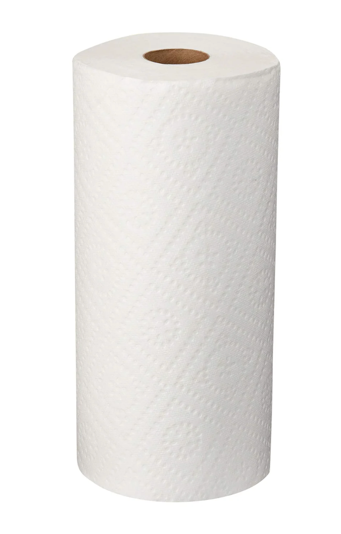 AmazonCommercial 2-Ply White Adapt-a-Size Kitchen Paper Towels, Absorbent, Thick, Individually Wrapped, 140 Towels per Roll (1 Roll)