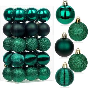 30PCS 2" Christmas Ball Ornaments Shatterproof Dark Green Christmas Tree Decorations Xmas Tree Balls Halloween Ornaments Dcor