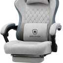 GTPLAYER Gaming Chair, Computer Office Chair with Pocket Spring Cushion, Linkage Armrests and Footrest, High Back Ergonomic Computer Chair with Lumbar Support Task Chair with Footrest (Grey)