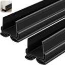 Yaocom 2strip 32" Vinyl U Shape Door Bottom Seal Slide on Door Sweep, Black