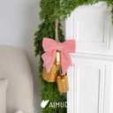 AIMUDI Pink Fur Bows 5''6'' Christmas Bows for Gift Wrapping Present Bows Faux Fur Bows for Christmas Trees Fireplaces Wreaths Crafts Home Outdoor Winter Decoration, 12 PCs