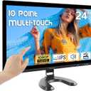 Prechen 24 Inch Touchscreen Monitor, IPS FHD 1080P Touch PC Display with HDMI & VGA & USB, 75Hz, VESA, Built-in Speakers, Computer Touch Screen for Gaming & Business