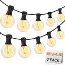 2 x Outdoor String Lights 50Ft 25 LED G40 Globe Bulbs Connectable Patio Waterproof Hanging Light for Outside Gazebo Porch Garden Bistro Party Wedding Backyard Deck Indoor Balcony Decor 2PACK