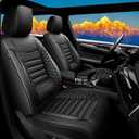 Seat Covers Fit for Honda HR-V 2016-2025 Waterproof Car Seat Covers Full Set 5 Seats Faux Leather Car Seat Cushion Protector Compatible Airbag(Black)