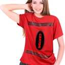 2 Pcs Crayon Shirt Funny Gnome Cone Hats Set for Adults Women Men Crayon Halloween Costume Unisex T-Shirt (XX-Large, Red)