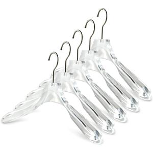 5 Pack Acrylic Green Clothes Hangers with Durable 360 Degree Silver Hook | Premium Quality Acrylic Hangers Green, Silver