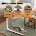 Cardboard Cat Scratcher, Vertical Cat Scratching Board, 23.6 Inch L-Shape Cat Scratch Pads with Built-in Catnip Toy Balls, Wall-Mount Cat Scratchers for Indoor Cats