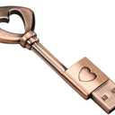 64GB USB 3.0 Flash Drive, Cute Key USB Flash Drive with Heart Shape, High Speed Up to 100MB/ S Keychain exFat Thumb Drive Jump Drive Gift for Anniversary/ Birthday/ Photographer/ Wedding