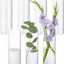7Pcs Glass Cylinder Vase for Centerpieces 10 Inch Tall Clear Glass Flower Vase Bulk, Glass Hurricane Candle Holder Floral Vases for Table, Floating Candle Vases for Wedding Home Dcor