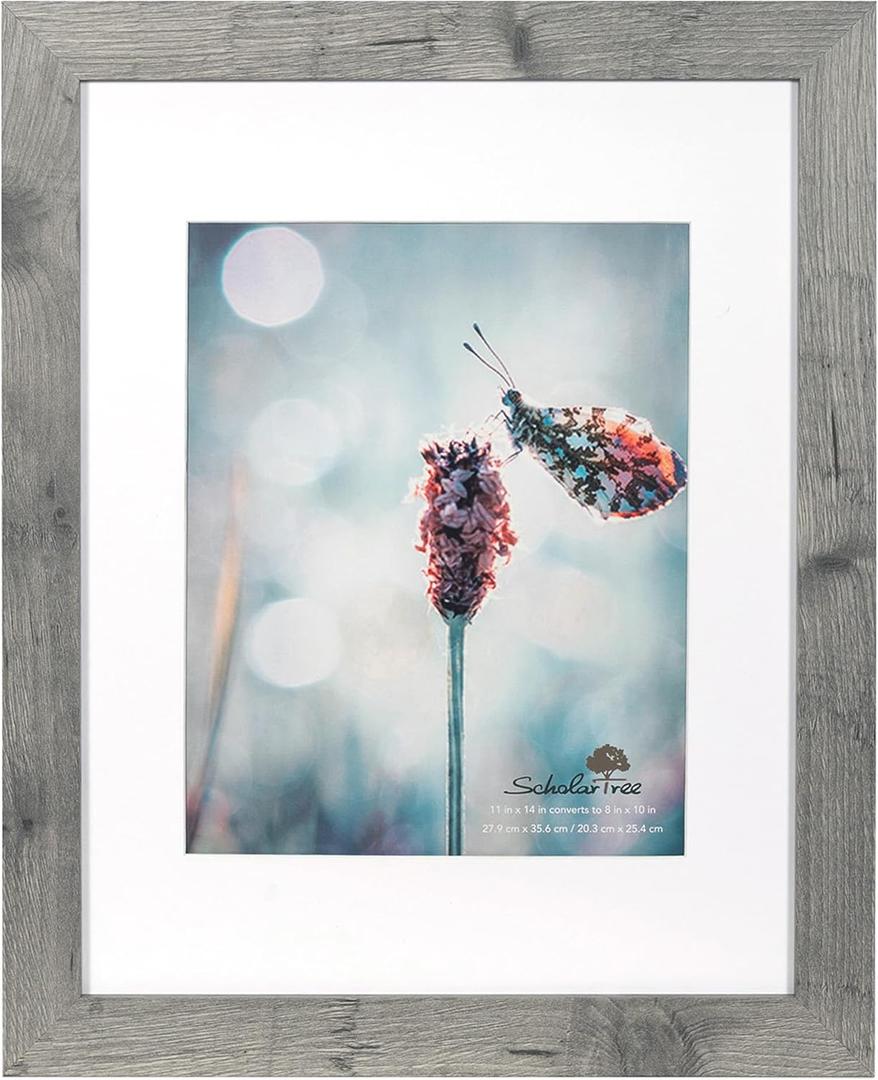 Scholartree Grey 11x14 Picture Frame,Display 11x14 without Mat or 8x10 with MatWall Gallery Photo Frames (11x14 inches 1P)