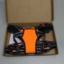 PHOEPET Reflective Dog Harness Large Breed Adjustable No Pull Vest with with Handle 2 Metal Rings 3 Buckles [Easy to Put on & Take Off](L, Orange)