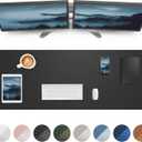 Large Desk pad mat,Mouse Pad,Office Desk Mat, Non-Slip PU Leather Desk Blotter,Large Desk pad,Waterproof Keyboard mat for Office/Home/Decor (Black,48" x 17")