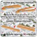 4 PCS Mahjong Racks with Pushers, Wood color Wooden Mahjong Racks with Detachable Magnetic Pushers, Mahjong Tile Pushers and Racks, Includes Chips, Dice & Storage Bags, Mahjong Accessories(19.68 Inch)