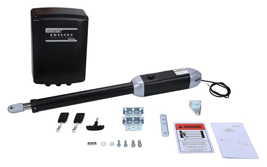 GATEXPERT SW880DC Single Swing Gate Opener Kit Automatic Gate Operator for Gates up to 880 Pounds and 13 Feet