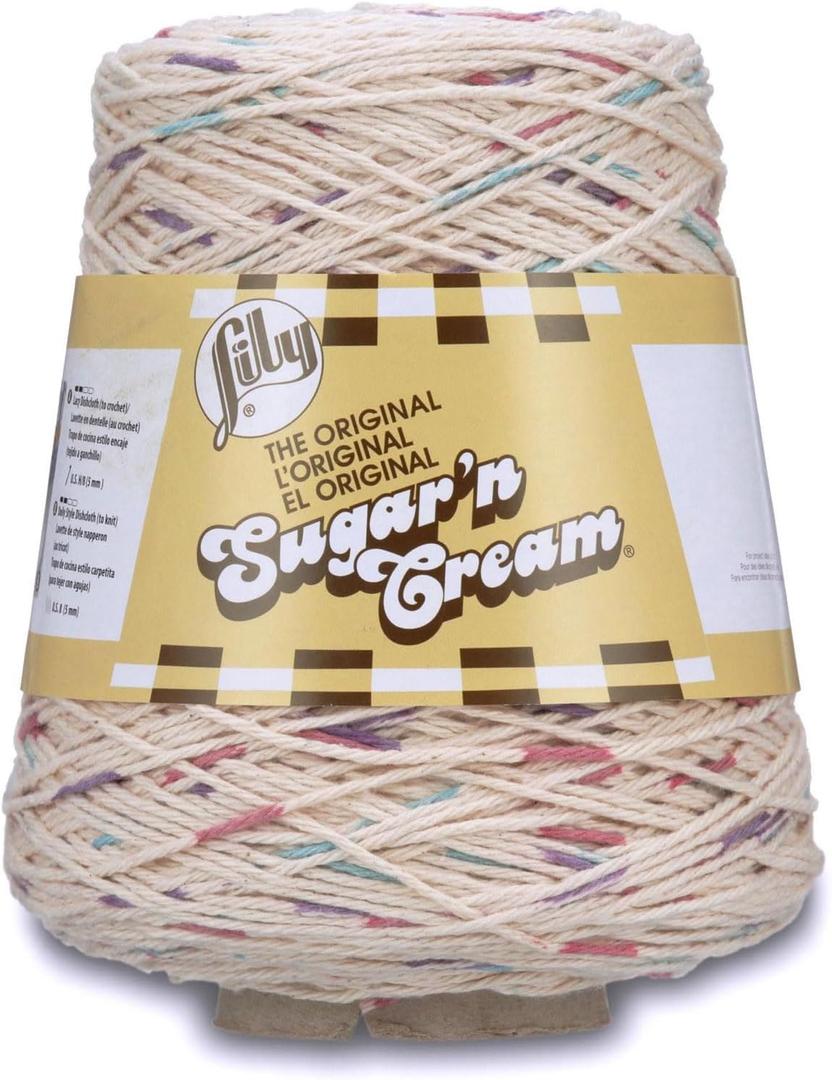 Lily Sugar'n Cream Cotton Cone Yarn, 14 oz, Potpourri Prints, 1 Cone