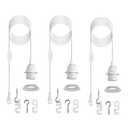 Plug in Light Socket,Pendant Light Cord Lamp Kit, 16Ft Pendant Light Cord Kit E26/E27 Light Socket Hanging Lantern Lamp Cord with On/Off Switch,Socket Rings (whyui3)