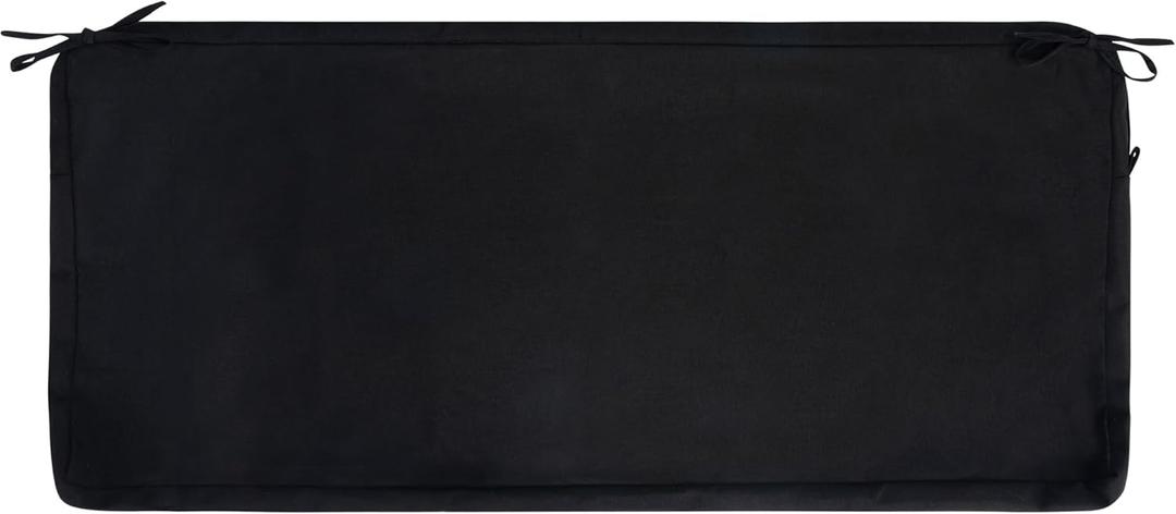 FUNHOME Outdoor Cushion Covers,42" x 18" x 3", Patio Cushion Covers,Water Resistant Patio Bench Loveseat Cushion Covers 1 Pack, Black, Covers ONLY
