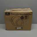 WELLIFE 350-Piece Gold Disposable Plates and Cutlery Set - Premium 10.25" Dinner Plates, 7.5" Dessert Plates, 9oz Cups & Cutlery for Weddings, Catering Events - 50 Guest Service - Elegant & Sturdy