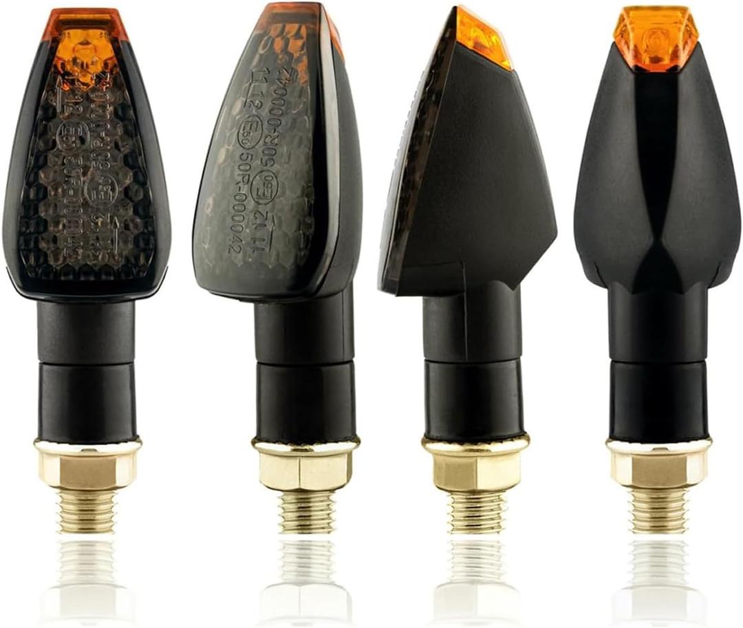 4PCS Motorcycle Turn Signals, LED Lights Turn Signal Assembly, 12V 14LED Bright Amber Lamp Motorcycle Blinkers, Compatible with Yamaha, Suzuki, Front Rear Signal Lights Accessories