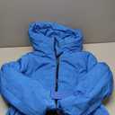 Fisoew Womens Ski Jacket Warm Hooded Insulated Waterproof Quilted Puffy Mountain Snow Winter Coat with Belt (Large, Blue)