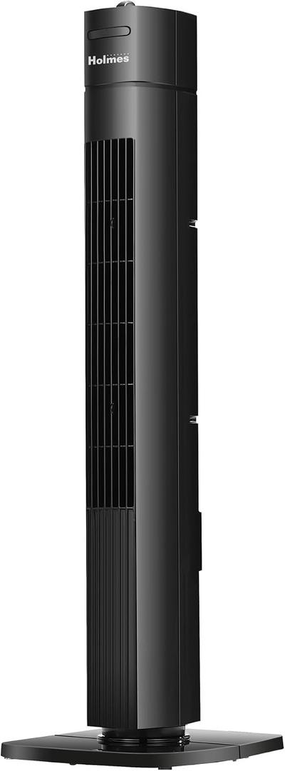 Holmes 31" Manual Tower Fan 3 Speeds 70 Oscillation Adjustable 2-Hour Timer Compact Design for Bedroom Dorm Kitchen or Office Black