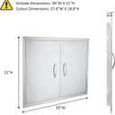 JIE JIN 30" W X 21" H Outdoor Kitchen Doors Double Doors Thickened 304 Brushed Stainless Steel BBQ Access Door BBQ Island Doors Outdoor Kitchen Accessories Door for Outdoor Kitchen BBQ Island