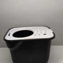 IRIS USA Cat Litter Box Large Top Entry with Lid, Enclosed Litter Box with Litter Catching Lid & Scoop, Covered Cat Litter Box Enclosure for Privacy, High Sided, Black/Gray