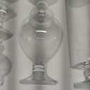 MyGift 4 Piece Set Clear Glass Apothecary Jars with Lids, Bathroom Decor, Candy Buffet, Wedding Centerpiece Decorative Jar