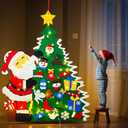 DIY Felt Christmas Tree for Toddlers, 3.2Ft Montessori Felt Christmas Trees Set with Ornaments, Toddler Felt ChristmasTree with Lights Gifts Party Supplies, DIY Wall Xmas Tree Christmas Decorations