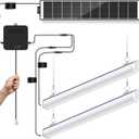 Solar Shed Shop Light with Pull Cord, 1500LM, Cool White Dual LED Bars
12Ah Battery, Dusk-to-Dawn Lighting, IP65 Waterproof, Split Solar Panel Design for Barn, Garage, Workshop & Chicken Coop