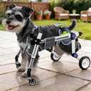 Dog Wheelchair 4 Wheels Adjustable, Full Body Support Dog Cart for Front & Rear Legs, Lightweight Mobility Aid for Disabled Small Dogs