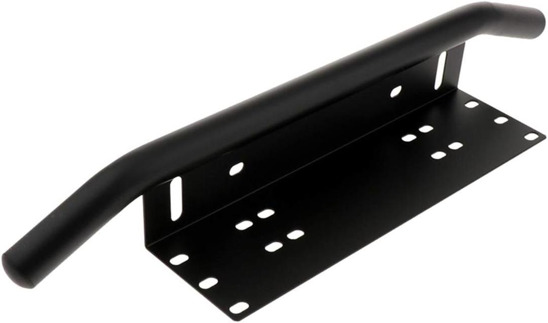 AUXTINGS 22.8 inch Aluminum Bull Bar Front Bumper License Plate Mount Bracket Holder for Offroad LED Light Bar,Black