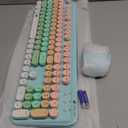 FOPETT 2.4GHz Wireless Keyboard and Mouse Set with Switch Button - Full-Size Keyboard - Compatible for Windows/Laptop/PC/Notebook/Smart TV and More - Green (EK8870 Green Colorful)