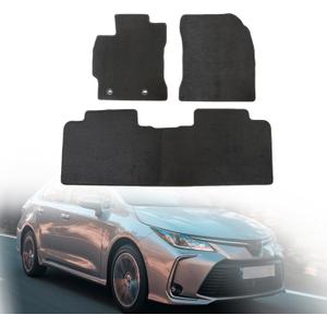 FZJDSD Black 3Pcs Front & Rear Floor Mats Carpet Velour Replacement Compatible with Toyota Corolla 2014 2015 2016 2017 2018 2019