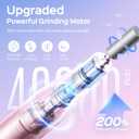 COSLUS Professional Rechargeable Electric Nail Drill 40000 RPM, Portable Nail File with Storage Stand for Acrylic Gel Polishing Removing - Easy to Use for Women, Manicure at Home DIY or Salon, Pink