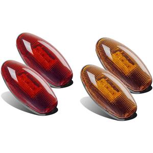 Partsam 4Pcs LED Fender Bed Side Marker Lights Set Replacement for Sierra and Silverado Dually 2500 3500 HD Dual Wheeler Trucks 1999-2013 w/ T10 Plug (2X Amber + 2X Red)