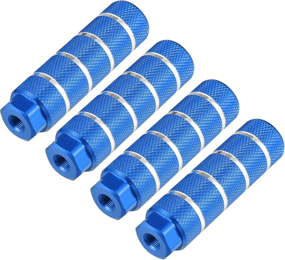 X AUTOHAUX 4pcs Aluminum Alloy Rear Foot Pegs Footrests Universal for BMX MTB Bike Bicycle Fit 3/8 Inch Axles (Blue)