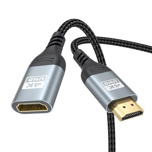 ZeniKon 4K HDMI Extender Cable 3FT HDMI Extension, High Speed HDMI Male to Female Adapter Supports ARC, HDR, 3D, HDCP 2.2 Compatible with Fire TV Stick, Roku Devices, PS5, Xbox, HDTV, Laptop