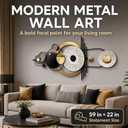 JFUJFU Large Modern 3D Wall Art Metal Sculpture for Home & Office, 59"L x 22"W