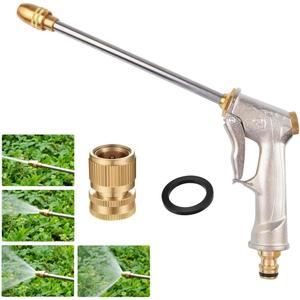 Garden Hose Nozzle,Hose Sprayer Nozzle Metal Spray Nozzles for Garden Hose Gun Heavy Duty Hand Sprayer with 3/4GHT Thread Brass Hose Quick Connect Fitting, for Lawn,Washing Cars,Pets Shower, 11 x 5 x 0.89 inches