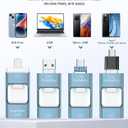 256GB Flash Drive for iPhone Photo Stick,Thumb Drive USB Stick High Speed Transfer USB Drives External Picture Video Storage Memory Expansion for iPhone/iPad/PC (Blue)