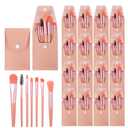 20 Set Travel Size Makeup Brushes Set Mini Face Make up Brushes with Bag for Makeup Party Favors Wedding Bridal Shower Bridesmaid Gift Favors Party Gift (Pink)