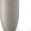 Kante 24 Inch Tall Round Concrete Planter, Large Indoor Outdoor Plant Pots with Drainage Hole and Rubber Plug, Modern Decorative Garden Pots for Home Patio Porch, Weathered Concrete