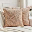 FUTEI Rust Decorative Throw Pillow Covers 20x20 Inch Set of 2,Soft Chenille Tweed Textured Cushion Case,Modern Home Decor for Couch Bed Living Room