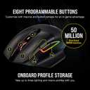 Corsair Dark CORE RGB PRO Wireless/Wired FPS MOBA Gaming Mouse 18,000 DPI, Fast Response Time, 8 Programmable Side Buttons, Dynamic Multi-Color Backlighting Black