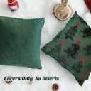 Christmas Pillow Covers 18x18 inch Set of 2 Christmas Decorations Red Bows Xmas Tree Throw Pillow Cases Soft Plush Faux Fur Wool Pillow Covers Winter Holiday Decor for Sofa Living Room