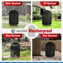 iCOVER Round Grill Cover, 29" Dia x 38" H Dome Smoker Cover, Waterproof Charcoal Kettle Grill Cover, UV Resistant BBQ Cover, Outdoor Barbecue Cover for Weber Char-Broil, Brinkmann and More (Black)