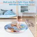 Cat Water Bed Play Mat, Cat Water Mat with Fish, Water Sensory Play Mat for Cats, 39 In/40 in Pet Sleeping Mats for Summer, Interactive Cats Toy for Indoor Play (Shark 20 in)